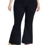 Ava & Viv  High Rise Flare Black Denim Jeans Raw Hem Sz 18 NWT Fall Winter Flared Photo 0