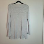Toad & Co . Striped Gray and White Swiftly Long SleeveTunic Top Photo 4