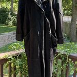 Leather Warehouse~ Women's Full Length Leather Coat~ Size Large~ Black~Vintage Black Photo 0