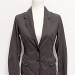 M0851 Brown Deep Purple Lightweight 2 Button Crinkled Short Blazer XS Photo 0