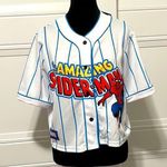Marvel Amazing Spider-Man women’s crop button down top Photo 0