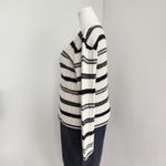 American Vintage Vintage Reba Rose 90s Ribbed Knit Cream Striped Sweater Long Sleeve Neutral M Photo 4