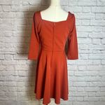 Miami  Women's M Rust Square Neck Button Front Fit & Flare Dress Softcore Chic Photo 2