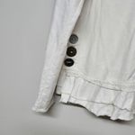 Neon Buddha Beige Raw Seam Long Sleeve‎ Jersey Ruffle Top Tee Shirt Womens Small Tan Photo 1