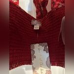 Band of Gypsies NWT Band of the Free Joelle red Floral Smocked Top small bow tie back Photo 3