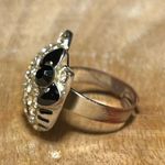 Hello Kitty  Rhinestone Black Bow Adjustable Ring Photo 4