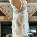 Beautiful White And Tan Beach Cover Up Dress L Size L Photo 7