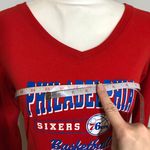 NBA Basketball NWOT Philadelphia 76ers V-Neck Tee T Shirt Top New Photo 3