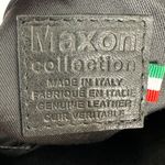 Maxon Collection Italy Pebbled Leather Nappa Crossbody Chain Strap Handbag Purse Black Photo 3