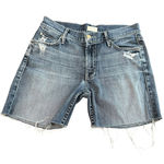 Mother‎ The Dropout Shorts Blue Tarnished Jean Shorts Size 26 Mid Rise #HH12 Photo 0