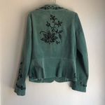 Karen Kane Turquoise Blue Green Velvet Jacket Embroidery Detail Size 6 western Photo 6