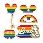 Disney Rainbow LE Pride Pin Set Mickey Mouse 5 Trading Photo 1