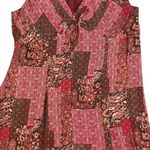Scarlett Midi Dress Paisley Print Y2K Sleeveles Sundress Red Brown Sz 7/8 Photo 4