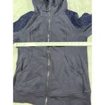 Lululemon Hoodie Womens 12 Blue Full Zip Floral Sleeve Thumb Holes Sweatshirt Photo 12