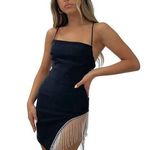 White Fox Boutique White Fox Come Back Mini Dress Rhinestone Cocktail Black Size Small Photo 0