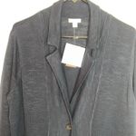 J Jill Textured Sweater Jacket Size XLP Cardigan Navy Pockets Stretch Knit NWT Blue Photo 2