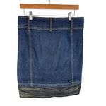 Bisou Bisou Y2K Jean Skirt Gold Shimmer Knee Length Cotton 10 Photo 1
