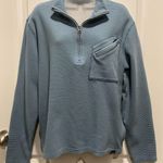 LOA RailRiders Baby Blue Ribbed Pullover Large Women’s Collared Pocket L Top Photo 0