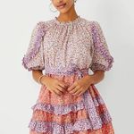 Ann Taylor Floral Ruffle Flare Dress size 10 Photo 0