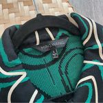 Ming Wang  Black and Green Geometric abstract blazer topper jacket Photo 1