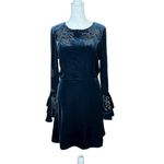 Parker Donatella Velvet Dress Eclipse Blue Sz 2 Long Bell Sleeves REVOLVE Silk Photo 4