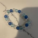 Blue and white glass beaded bracelet #jewellery Photo 0