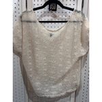 American Eagle Outfitters Lace Sheer Overlay Top Short Sleeve Scoop Neck Beige Photo 4