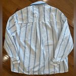 Aerie Oversized Good Day Button Down Shirt Blue & White Striped Cotton Photo 7
