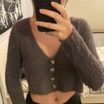 Sky And Sparrow  Fuzzy Gray Cardigan Photo 4