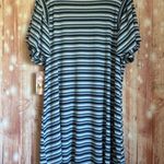 Coastal Comfort Blue Stripe Relaxed Fit Flowy Flutter Sleeve Dress Size XL Photo 9