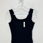 Madewell  Wide Strap Tank Thong Bodysuit Black Stretch Cotton Blend Small NWT Photo 7
