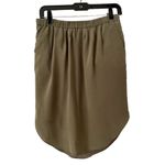 Madewell Olive Green 100% Silk Pull On Tulip Hem Skirt Size XS Photo 1