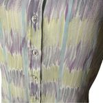 St. John  Abstract Print Pastel Color Silk Button Down Top Sz 10 Photo 3