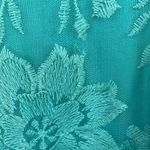 Catherines  Blue Lace Top 2X Womens Plus Long Sleeve V Neck Scallop Hem Overlay Photo 3