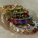 NWOT Power of Three RAINBOW multicolored CZ ETERNITY RING in 7 Red Photo 0