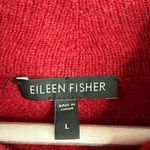 Eileen Fisher  Red Wool Button-front Cardigan Sweater Jacket Blazer W1991 Sz L Photo 2