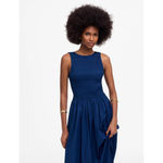 Madewell  The Melody Scoopback Smocked Midi Dress Blue Moon A Line XL NWT Photo 1