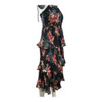 Lulus | Tier to Stay Black Floral Print Tiered Tie-Strap Midi Dress size M New Photo 9