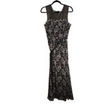 Alex Evenings Petite Black Gold Lace Overlay Evening Gown Belted Maxi Dress 16P Photo 7