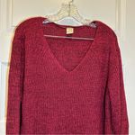 Faded Glory  Maroon Knit V Neck 3/4 Sleeve Sweater size 2X Photo 4