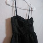 Future Collective Holiday Sweetheart Bubble Satin Midi Dress Black Classic Sz S Photo 3