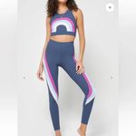 l*space L* Chasing Rainbows Leggings Blue Pink Size Small Active Gym Pilates Yoga Photo 2