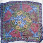 Kenzo Scarf Floral Women's Large Semi Sheer Handkerchief Vintage Photo 0