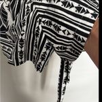 Farm Rio  Monochrome Elegance Scarf Print Belted Linen Blend Romper Size S Photo 3