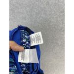 Nine West  Women's Dress Sleeveless Blue V Neck Pleated Drop Waist Size 2 Lined Photo 2