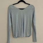 Abercrombie & Fitch NWOT A&F Long Sleeve baby blue ribbed top Photo 0