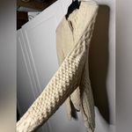 Carraig Donn Irish Wool Cableknit Aran full zip Sweater White Size M Photo 4