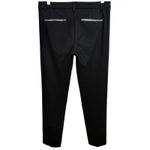 Vince Faux Leather Trim Trouser Pant High Waist Black Rayon Blend Zip Fly Size 8 Photo 3