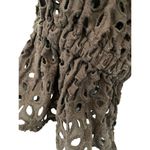 White House | Black Market Black Eyelet Long Sleeve Crop Top Medium Photo 5