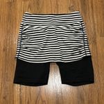 Coolibar Shorebreak Skirted Swim Shorts Womens Small Black White Stripe UPF 50+ Photo 1